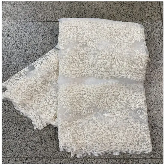 Manufacturer Supply Polyester Embroidery Lace Fabric for Wedding Accessories Curtain