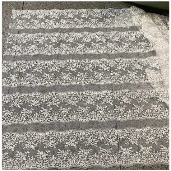 Manufacturer Supply Polyester Embroidery Lace Fabric for Wedding Accessories Curtain