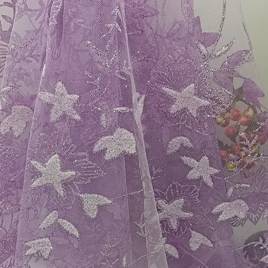 Manufacturer Support Stock Flat Embroidery Mesh Lace Fabric for Cover Curtain Dress