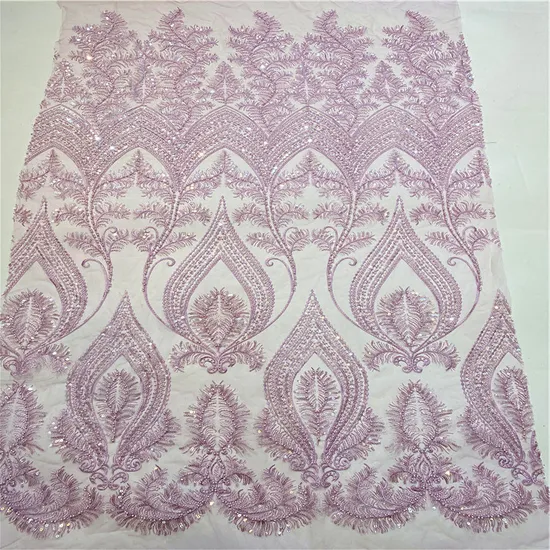 Polyester Mesh Bead Tube 3D Embroidery Lace Fabric for Wedding Cover Curtain