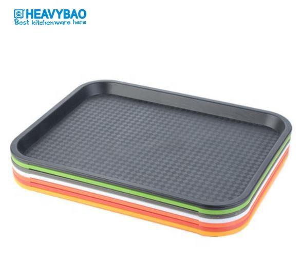 Anti Slip Square Shape  Food Serving Tray Food Grade PP Material serving restaurant serving tray