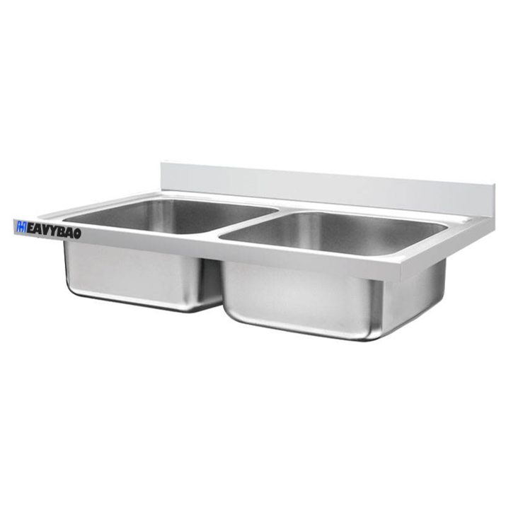 Custom Heavybao 304 Industrial Stainless Steel Kitchen Sink Bowl Handmade Rectangular Table Commercial Kitchen Kitchen