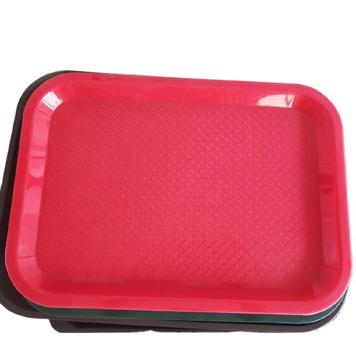 Eco-Friendly Rectangular Dining Food Plastic PP Serving Tray Fast Food Restaurant Tray