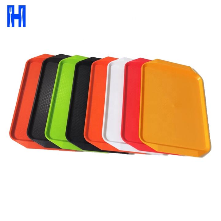 Eco-Friendly Rectangular Dining Food Plastic PP Serving Tray Fast Food Restaurant Tray