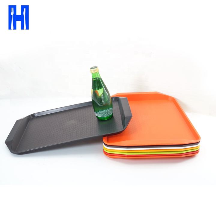 Eco-Friendly Rectangular Dining Food Plastic PP Serving Tray Fast Food Restaurant Tray