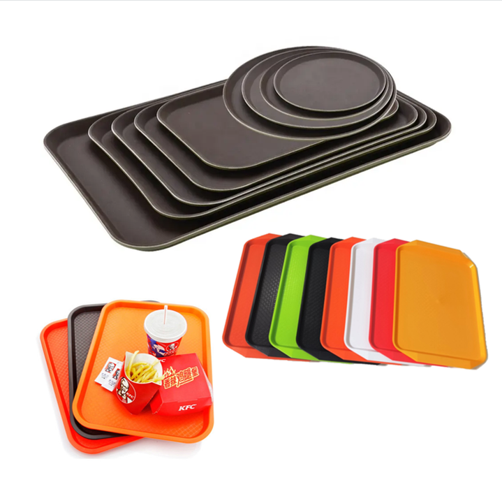 Fast food pp non slip plastic breakfast serving tray for restaurant