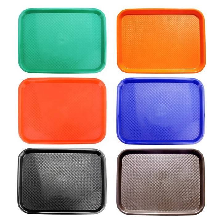 Fast food pp non slip plastic breakfast serving tray for restaurant