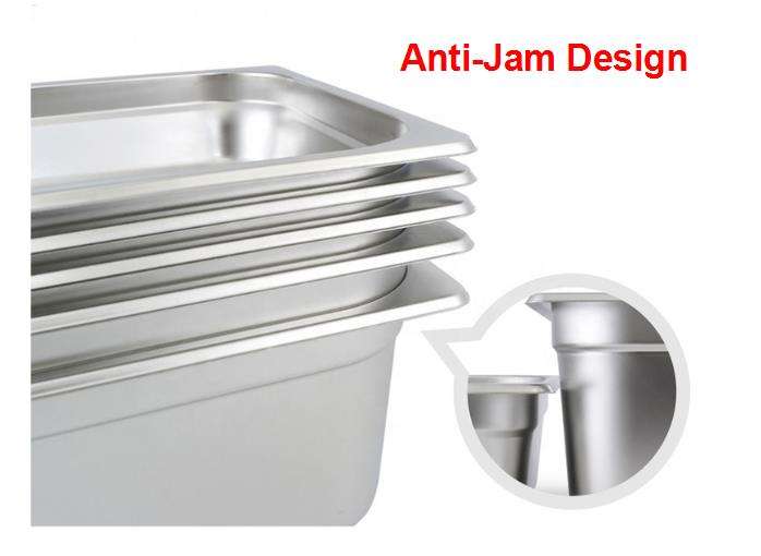 HEAVYBAO 1/1 US Style Restaurant Hotel Supplies Stainless Steel Full Size Gastronorm GN Serving Pan Food Container