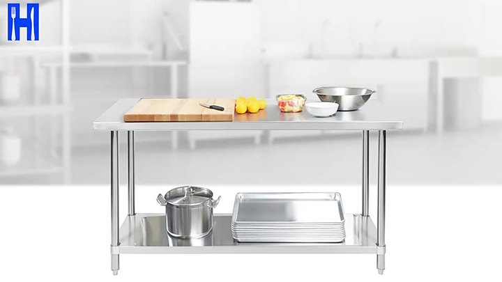 HEAVYBAO Catering Equipment Stainless Steel Galvanized Kitchen Work table Working Bench For Kitchen Using