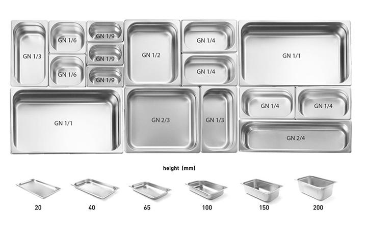 Heavybao Anti-jamming Stainless Steel GN Gastronorm Ice Cream Buffet Display Steam Table Pan