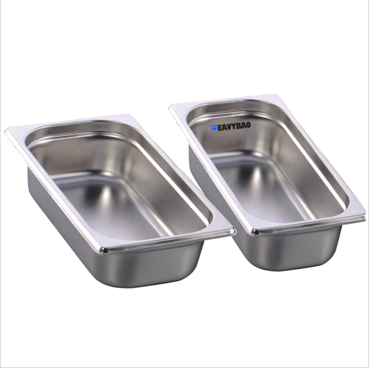 Heavybao Catering Restaurant Cafe Hotel Kitchenware Euro Style Stainless Steel GN Pan Gastronorm Container Food Pan