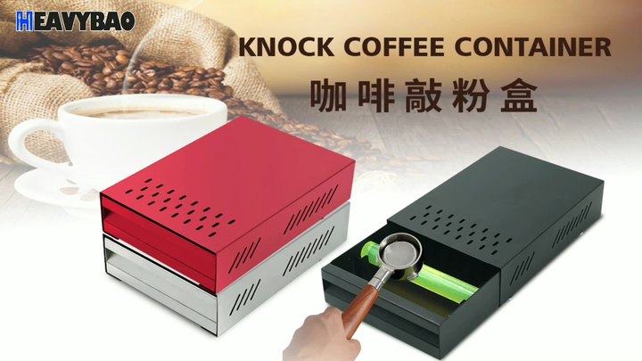 Heavybao Coffee Shop Rectangular Coffee Knock Chute Bin Coffee Tools Stainless Steel Barista Espresso Box Drawer