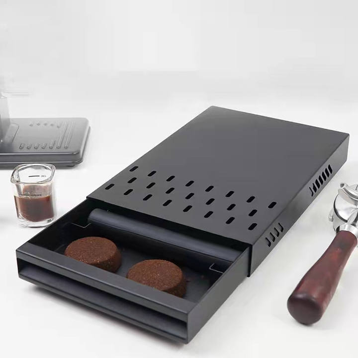 Heavybao Coffee Shop Rectangular Coffee Knock Chute Bin Coffee Tools Stainless Steel Barista Espresso Box Drawer