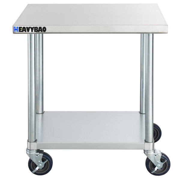 Heavybao Commercial Catering Equipment Stainless Steel Kitchen Worktable Removable Work Table With Castors