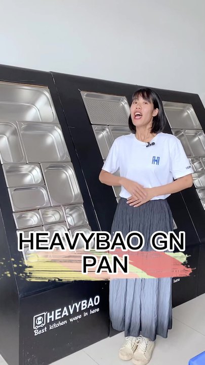 Heavybao Commercial Catering Full Sizes Gastronorm Food Container Drain Pan Stainless Steel Steam Table Pan GN Pans