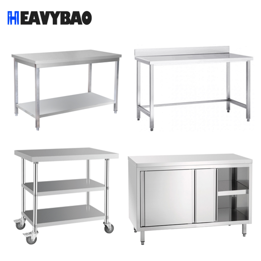 Heavybao Commercial Catering Kitchen Equipment Hotel Stainless Steel Work table Workbench With Removable Drawers