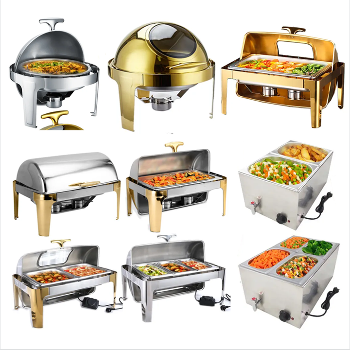 Heavybao Commercial Catering Kitchenware Set Candle Electric Hot Pot Chafer Dishes Food Buffet Display Warmer Made in China Factory