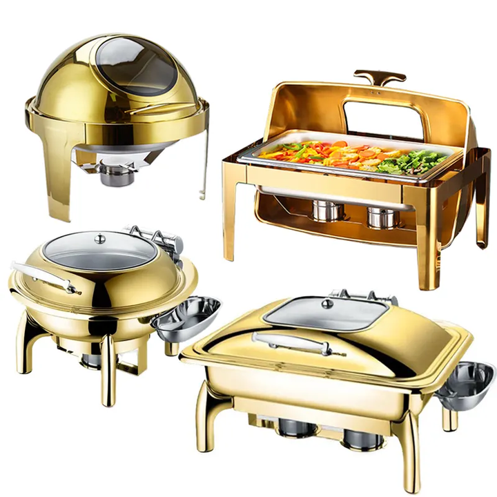 Heavybao Commercial Catering Kitchenware Set Candle Electric Hot Pot Chafer Dishes Food Buffet Display Warmer Made in China Factory
