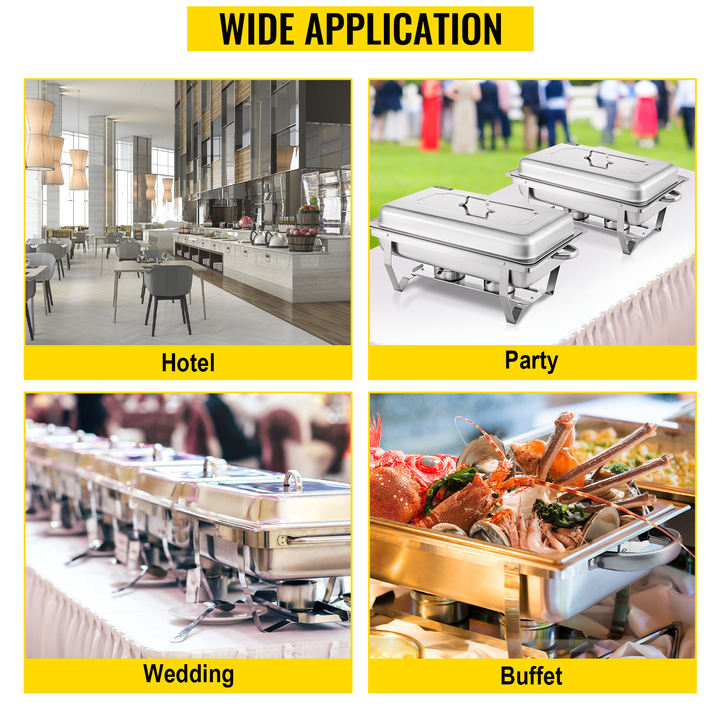 Heavybao Commercial Catering Kitchenware Set Candle Electric Hot Pot Chafer Dishes Food Buffet Display Warmer Made in China Factory