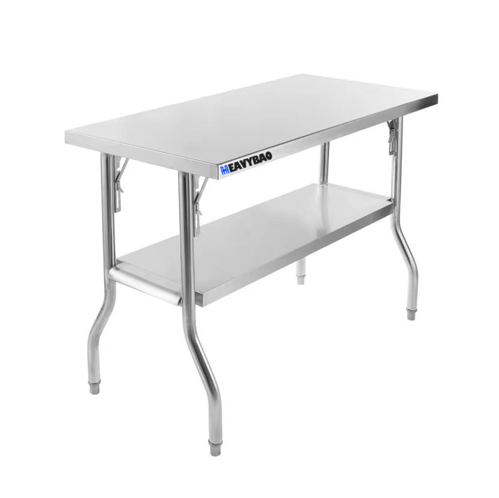 Heavybao Commercial Foldable Work Table Stainless Steel Kitchen Work Table Equipment For Home Restaurant