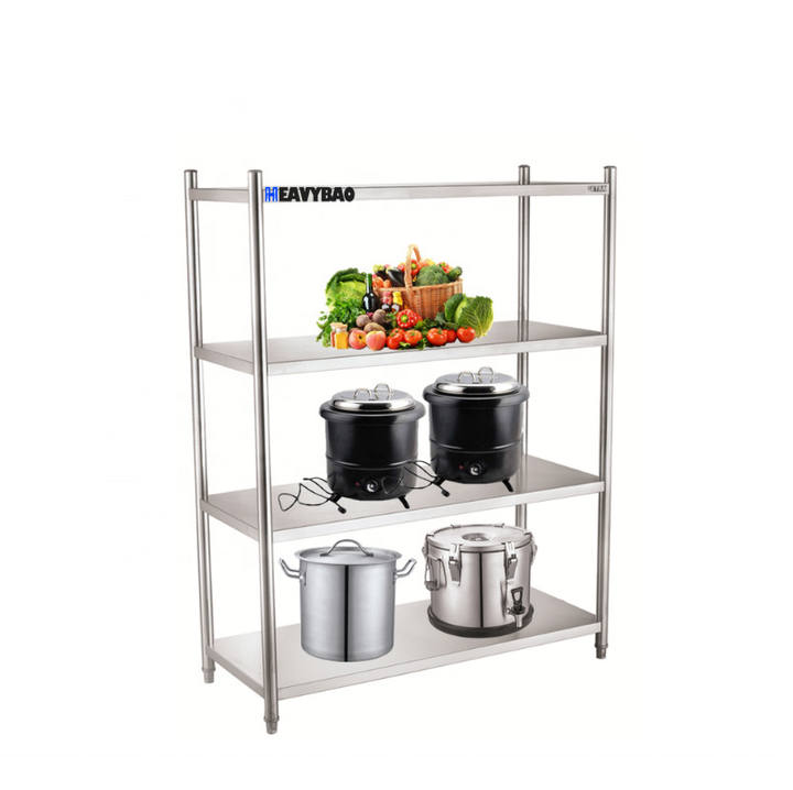 Heavybao Commercial Hotel Kitchen Equipment Used Food Round Tube Rack Type Stainless Steel Warehouse Kitchen Storage Rack