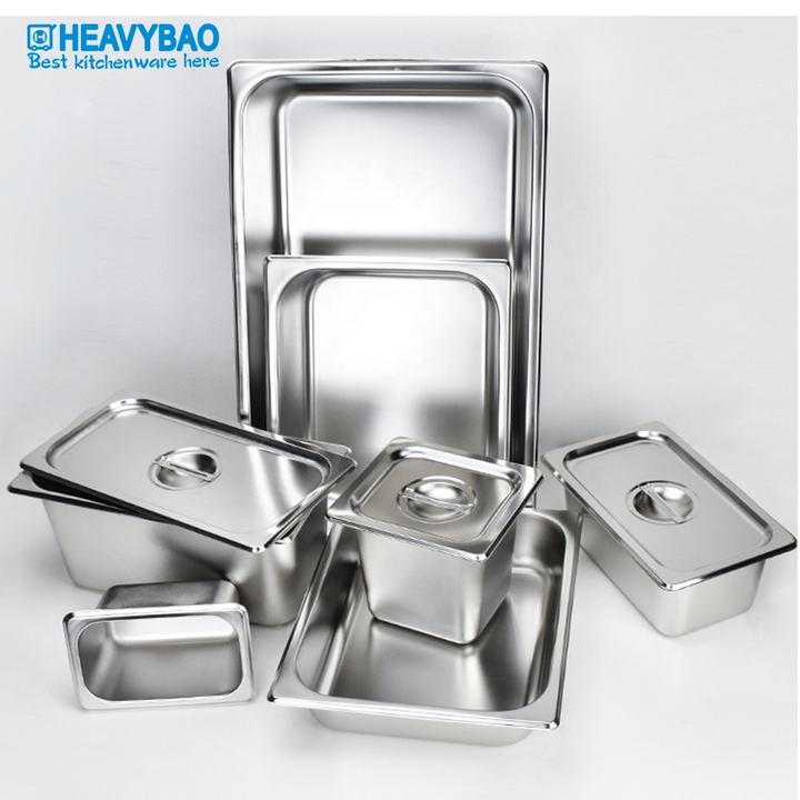 Heavybao Commercial Kitchen Catering Equipment 1/1 GN Container Food Serving Tray Pans For Buffet Using