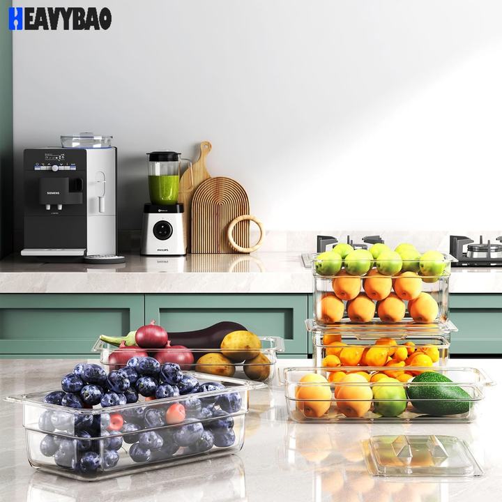 Heavybao Commercial Kitchen Equipment GN Food Pan Gastronorm Container Plastic PC Serving Tray for Restaurant and Hotel Use OEM Wholesale Outlet