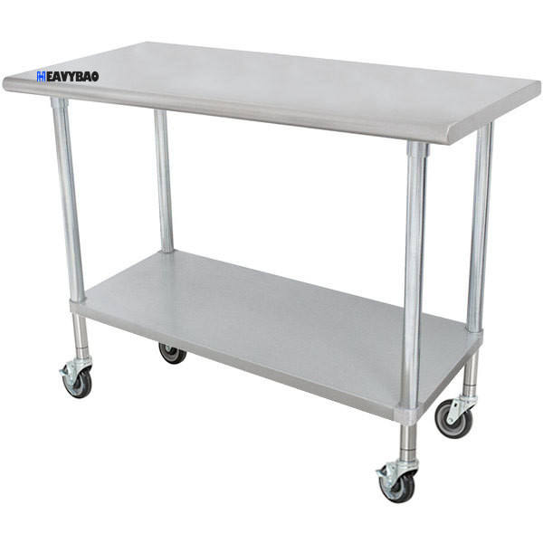 Heavybao Commercial Kitchen Equipment Stainless Steel Tables Food Prep Stainless Steel Console Table