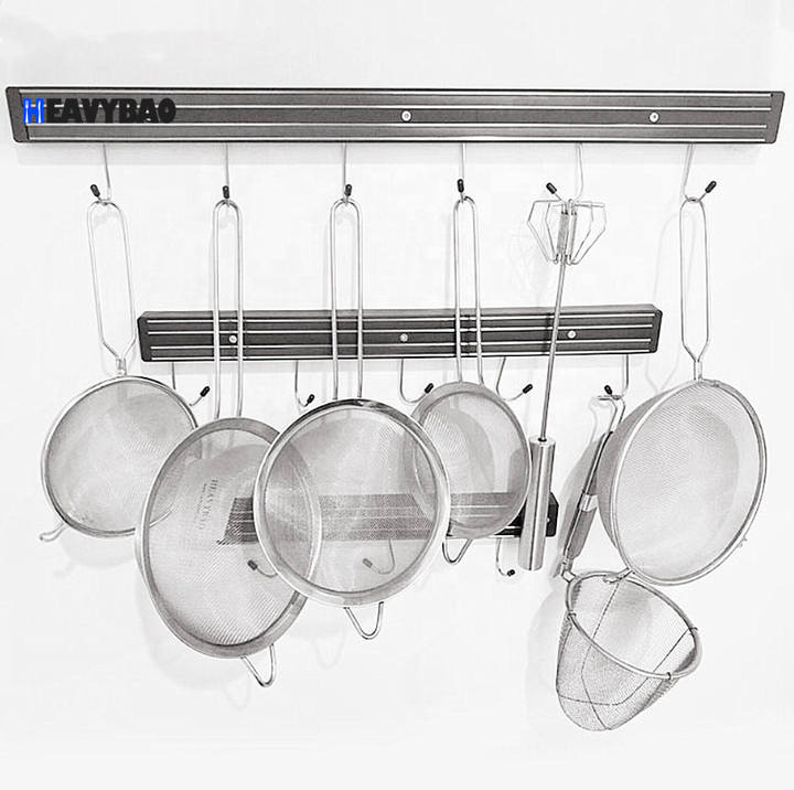 Heavybao Commercial Product Kitchen Wall Mounted Shelf With Hook For Restaurant Used Food Stainless Steel Commercial Wall Shelf