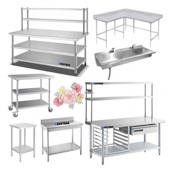 Heavybao Commercial Products Stainless Steel Restaurant Kitchen Work Table Working Platform For Hotel Direct Supplier Pricing Custom Solutions