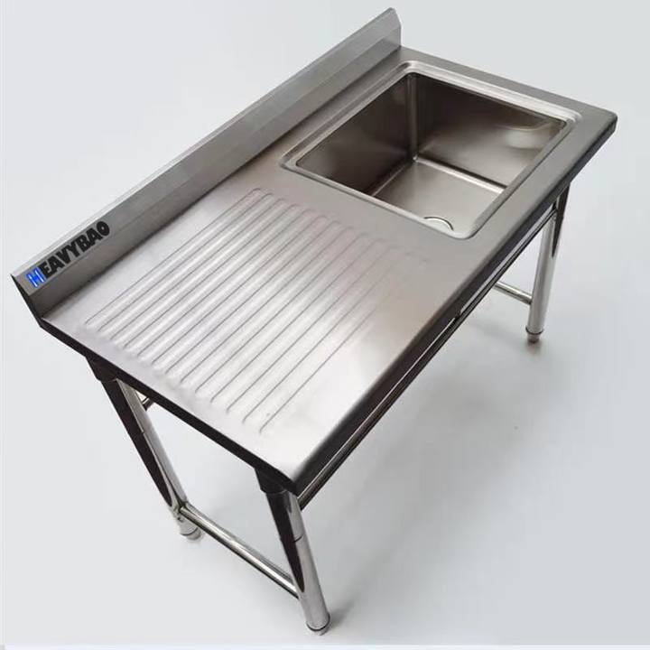 Heavybao Commercial Restaurant Equipment Heavy Duty Kitchen Work bench Sink With Drainboard Outdoor Stainless Steel Sink Table China Manufacturing Hub