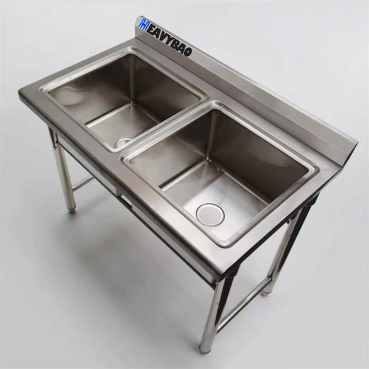 Heavybao Commercial Restaurant Equipment Heavy Duty Kitchen Work bench Sink With Drainboard Outdoor Stainless Steel Sink Table China Manufacturing Hub