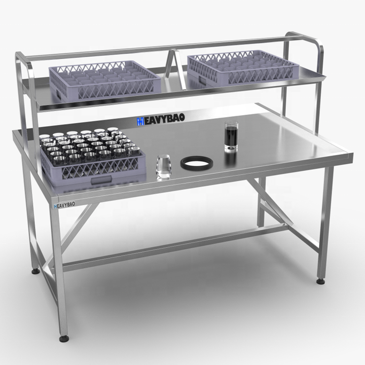 Heavybao Commercial Restaurant Hospital Knocked-down Lab Kitchen Stainless Steel Cooking Inox Sink Work Table B2B Factory Pricing Processing