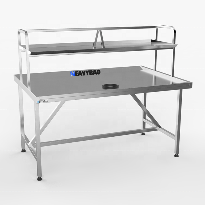 Heavybao Commercial Restaurant Hospital Knocked-down Lab Kitchen Stainless Steel Cooking Inox Sink Work Table B2B Factory Pricing Processing