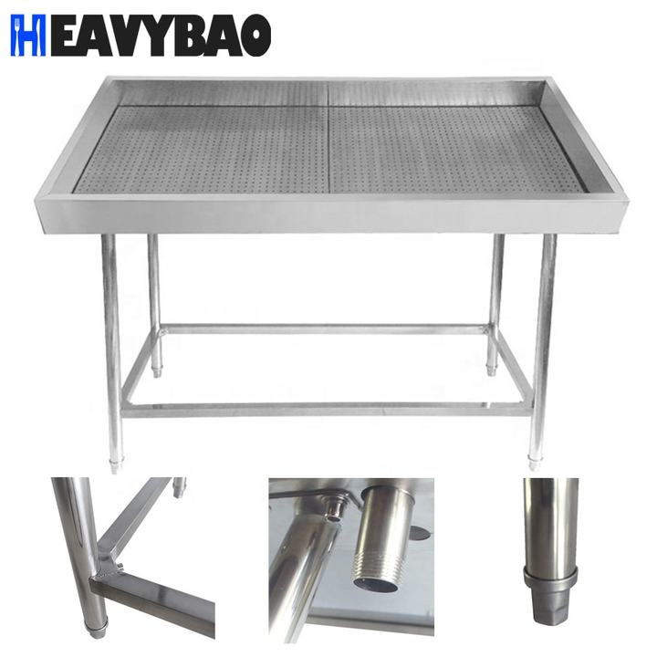 Heavybao Commercial Restaurant Kitchen Stainless Steel Seafood Fish Cleaning Sink Work Table Cabinet Fish Working Station