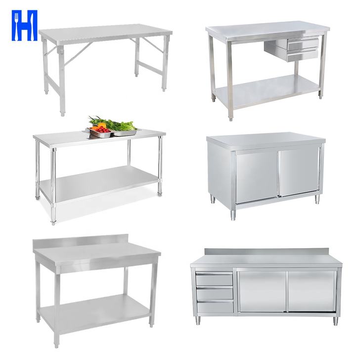 Heavybao Commercial Restaurant Kitchen Stainless Steel Seafood Fish Cleaning Sink Work Table Cabinet Fish Working Station