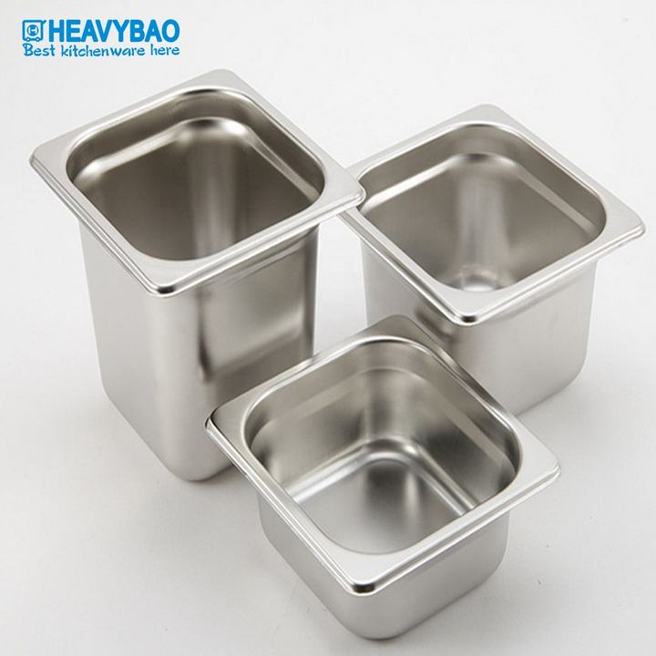 Heavybao Multi Size Available Standard Design Stainless Steel Gastronorm GN Food Container Pan