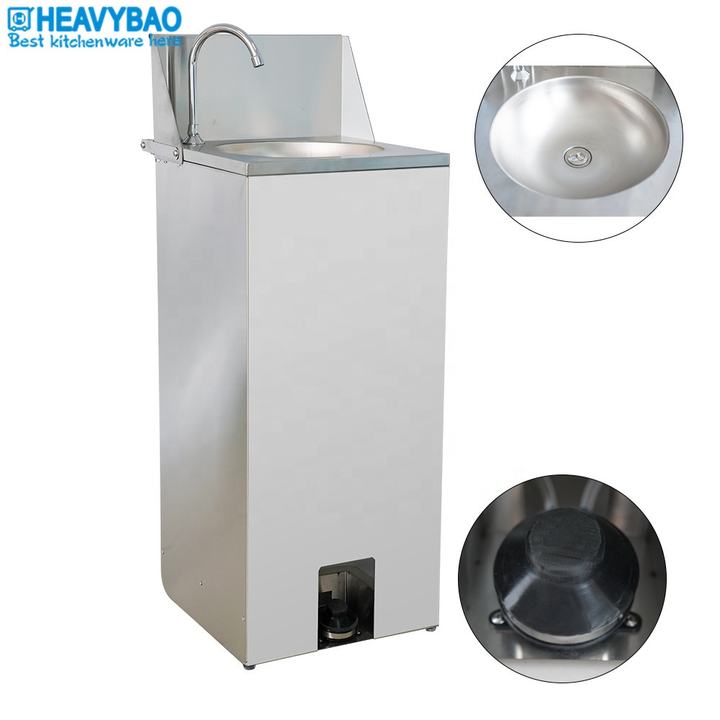 Heavybao New Product Stainless Steel Movable Foot-operated Wash Basin Kitchen Sink