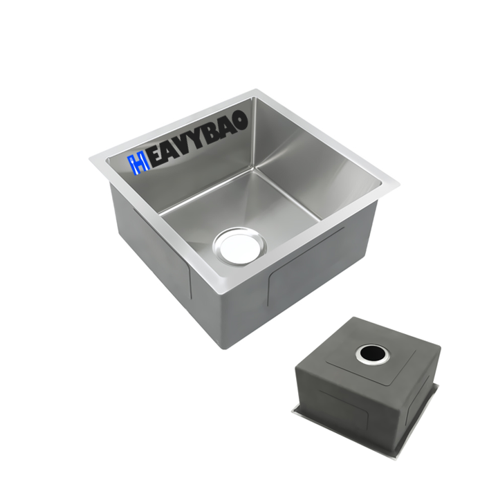 Heavybao OEM ODM Handmade Square Undermount 304 Stainless Steel Bowl Basin Corner Kitchen Sink Manufacturing & Supply Trade