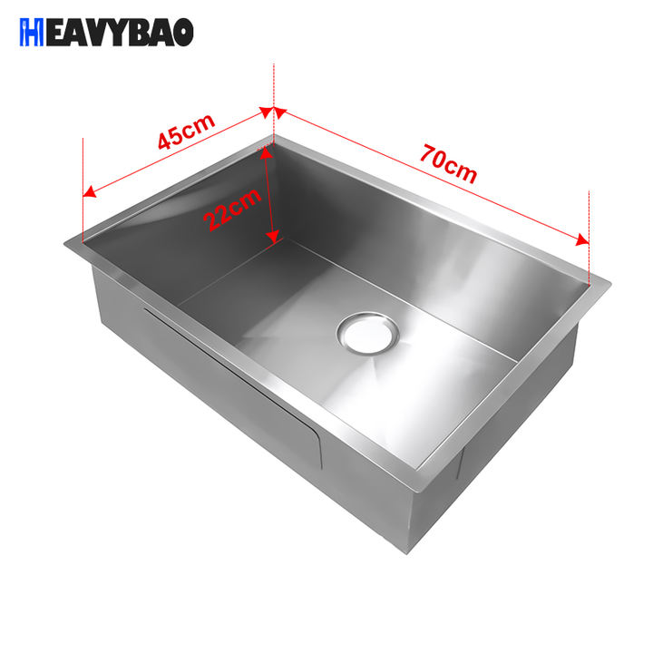 Heavybao OEM ODM Handmade Square Undermount 304 Stainless Steel Bowl Basin Corner Kitchen Sink Manufacturing & Supply Trade