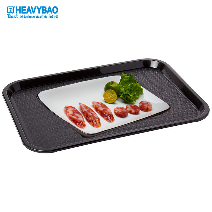 Heavybao Plastic Fast Food Serving Tray for Home Kitchen Restaurant School Lunch Grill Tray Bulk Platter Serving Wholesale Bulk Supply Distributor