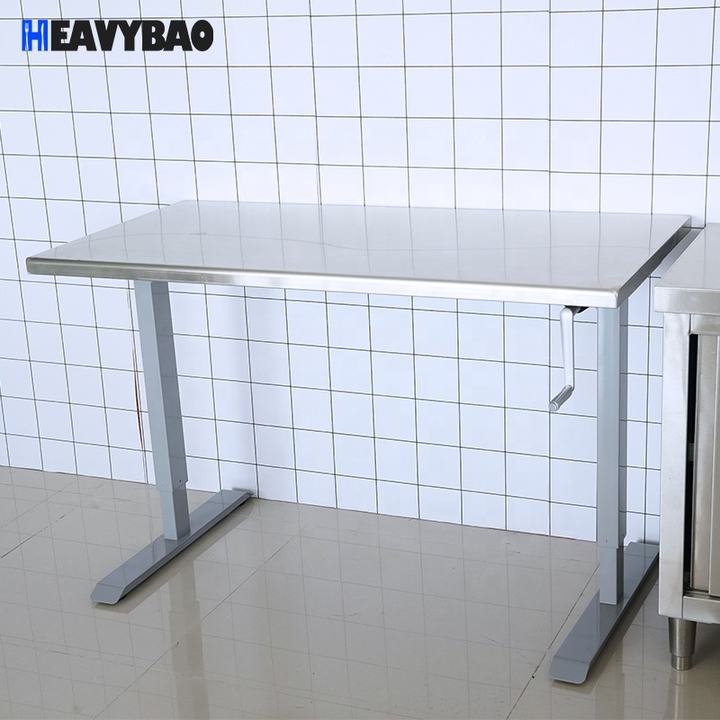 Heavybao Portable Lab Stainless Steel Used Adjustable Worktop Food Working Kitchen Work Table