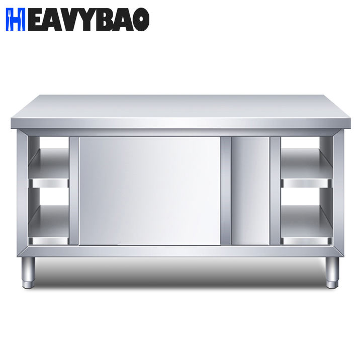 Heavybao Restaurant Commercial Kitchen Equipment Stainless Steel Hot Cupboard Kitchen Worktable Cabinet Kitchen Cupboard