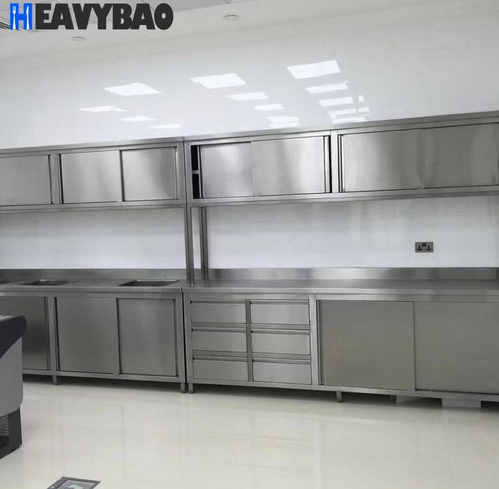 Heavybao Restaurant Commercial Kitchen Equipment Stainless Steel Hot Cupboard Kitchen Worktable Cabinet Kitchen Cupboard