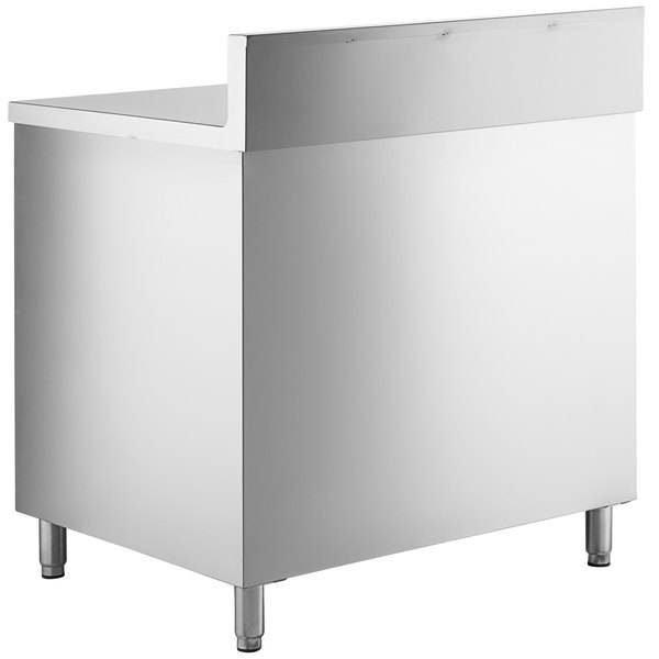 Heaybao Stainless Steel Enclosed Base Open Front Table With Adjustable Midshelf And Backsplash For Catering Equipment Rapid Production Solutions Manufacturer