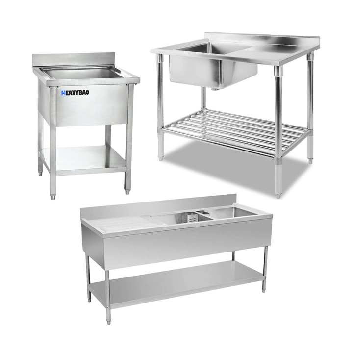 Hospitality Heavybao Stainless Steel Commercial Kitchen Food Work Table With Small Used Food Storage Cabinet Industrial Exporter Operations