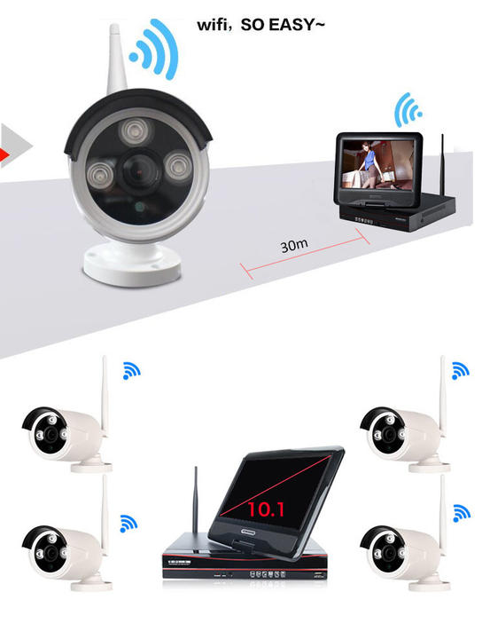 Eseecloud 10 Inch LCD Screen Display Monitor Video Recorder Wireless Security 5MP 8 Channel Wifi NVR