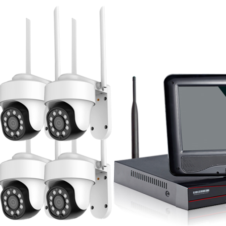 10.1 inch LCD  4ch Wireless 3MP Nvr Kit Waterproof Security CCTV Wifi Camera Home System