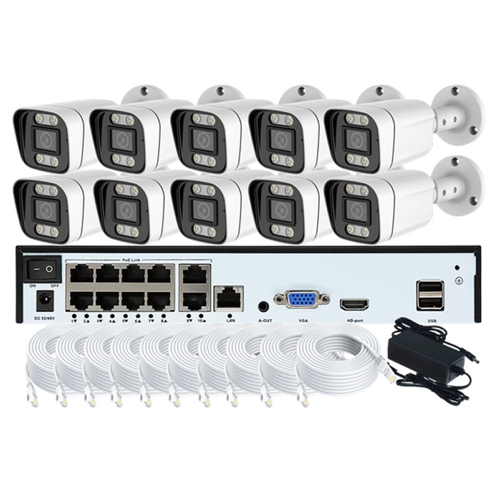 10 ch  3.0megapixel Dual light(IR&White)  HD Video CCTV Camera Security System