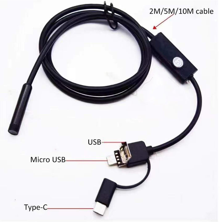 10m Long Cable Analog 1.3Megapixels Snake Deep Well Inspection Camera